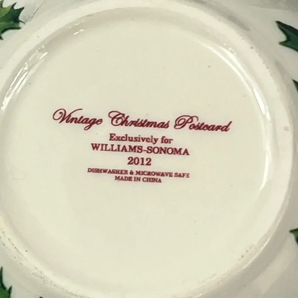 Williams Sonoma 2012 Vintage Postcard Condiment Serving Bowls Set of 3 With Box